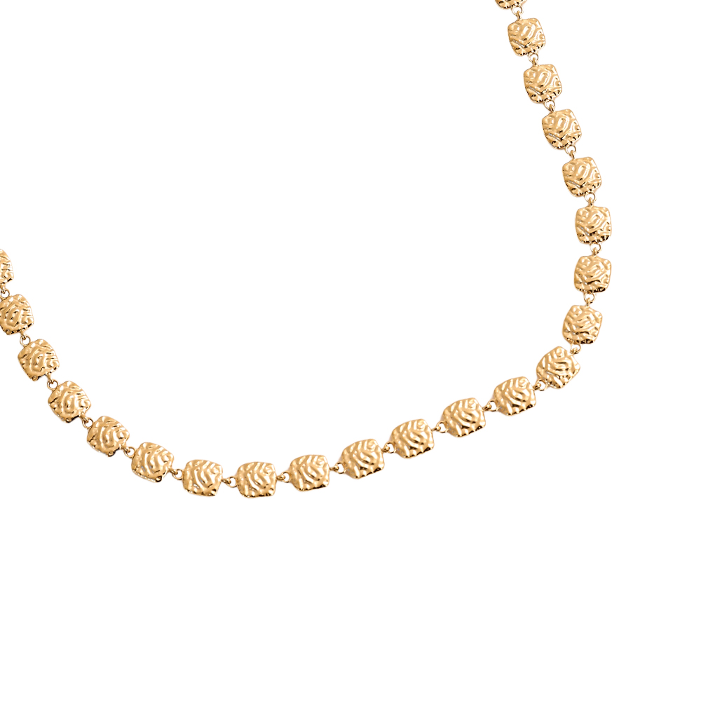 43cm irregular squares stainless steel necklace    