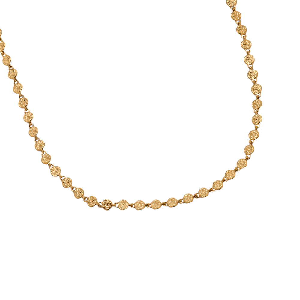 43cm irregular small disc stainless steel necklace    