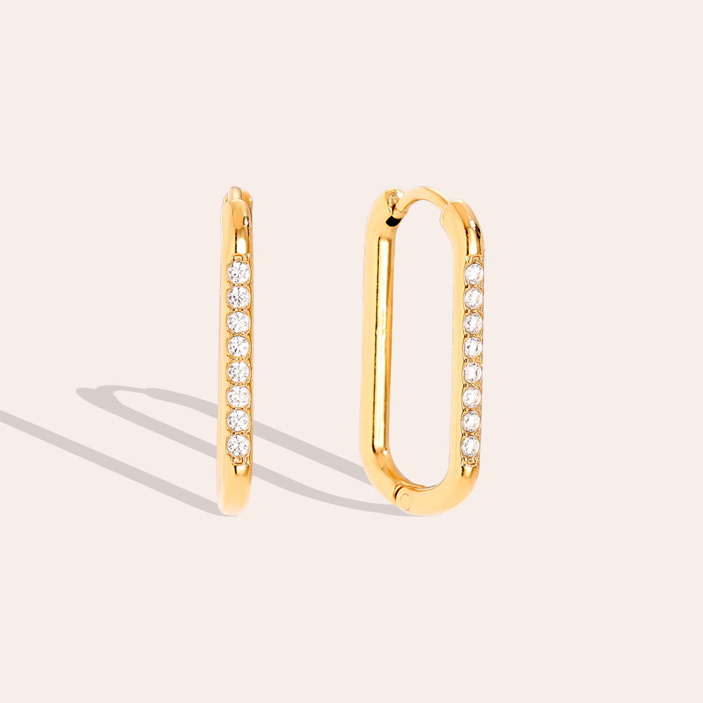 2cm Simple Diamond Hoop Stainless Steel Earrings    2cm Simple Diamond Hoop Stainless Steel Earrings