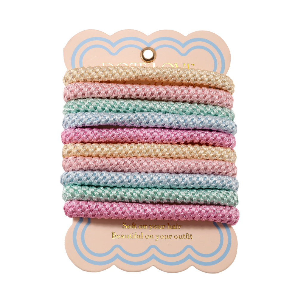 10 pcs. Rubber Pastel Scrunchie Set