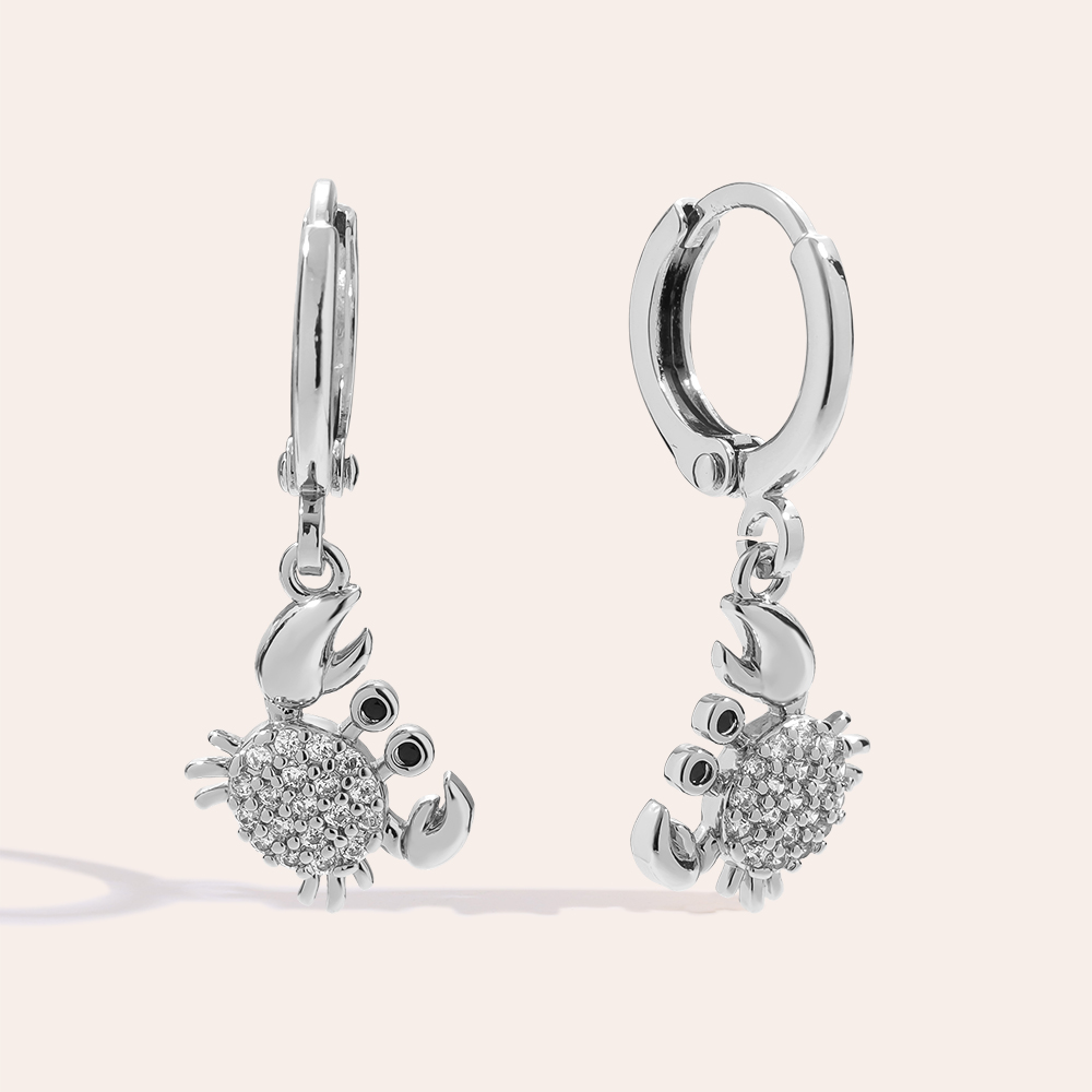 27mm Seecrabs Diamond Gold Plated Earrings