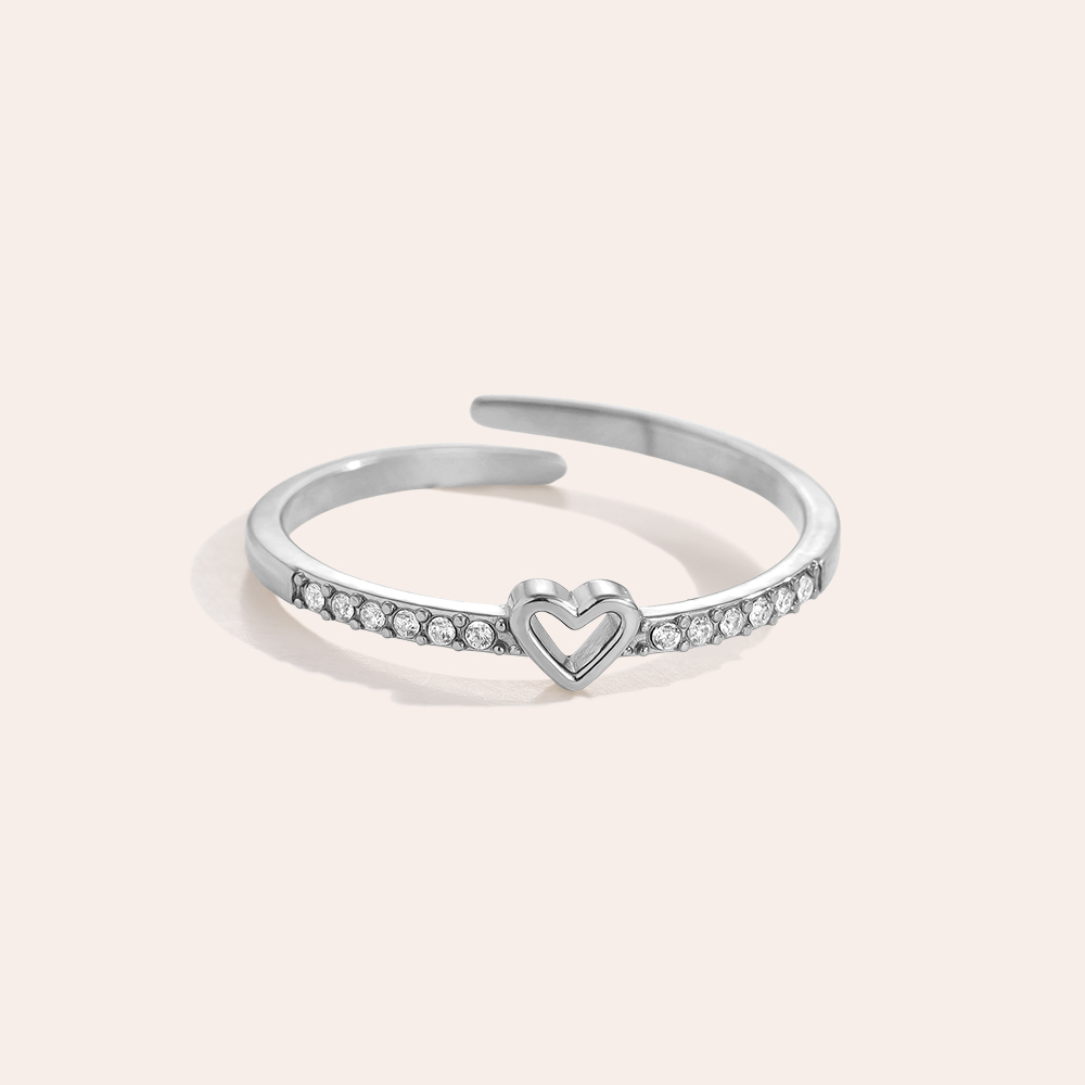 Small Heart In Diamonds stainless steel ring    