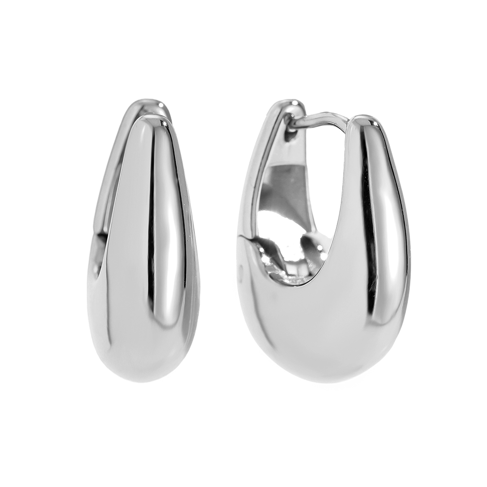 15mm drop hoop stainless steel earrings       