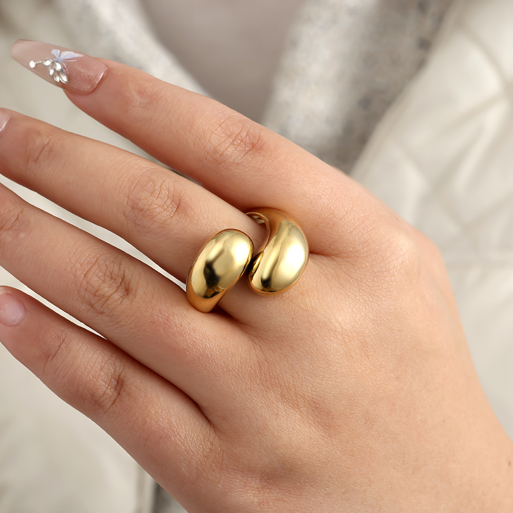 Two Drops stainless steel ring