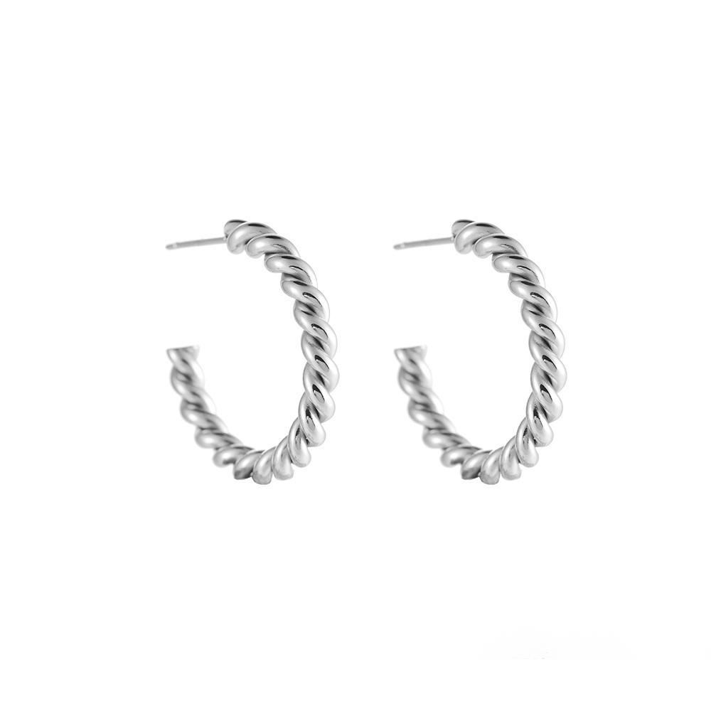 Stainless steel earrings Cable Twist