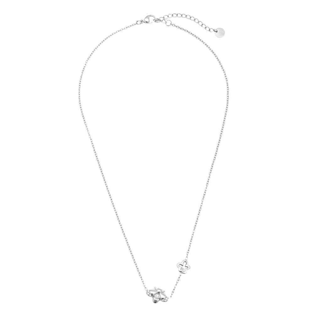 40cm rhinestone bee stainless steel necklace