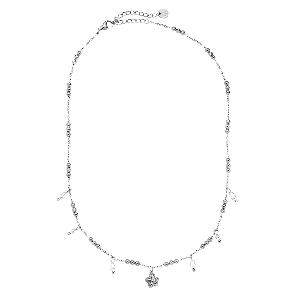 40cm Pearl Flower Fun stainless steel necklace 