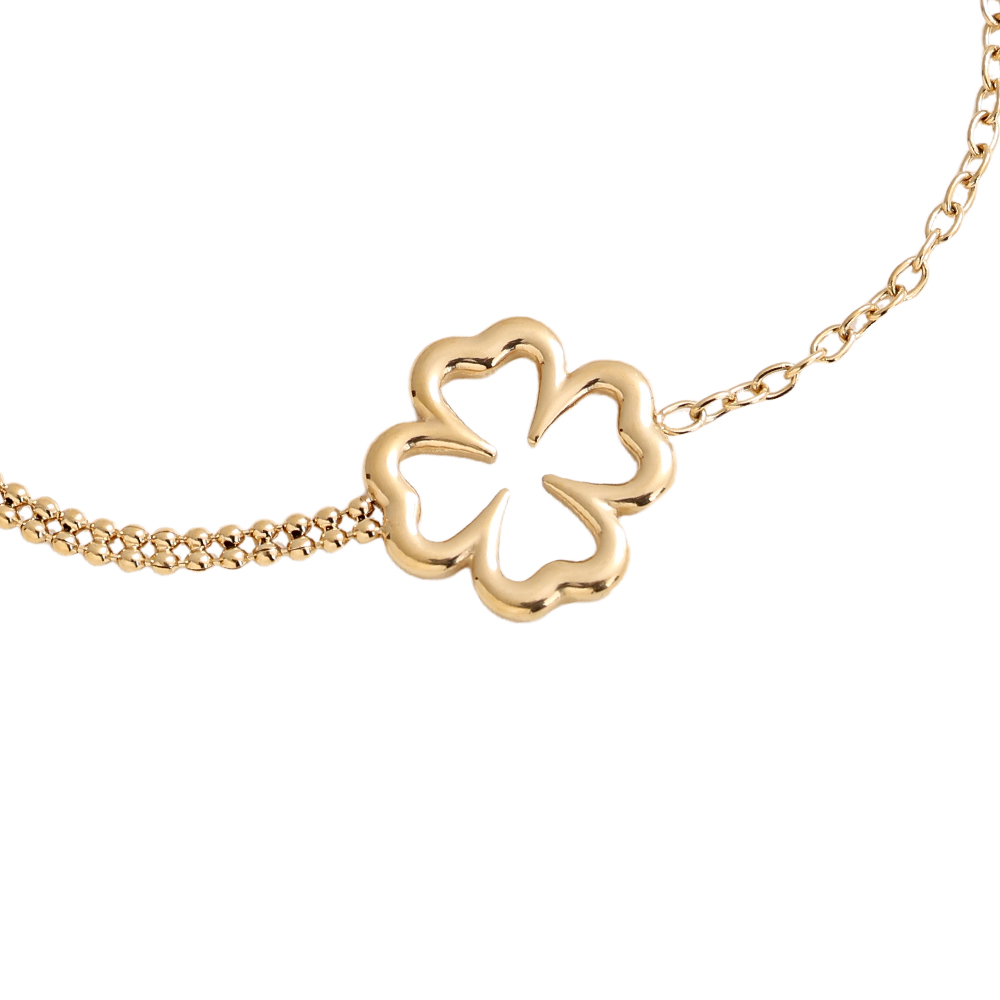 16cm Plain flower stainless steel bracelet       