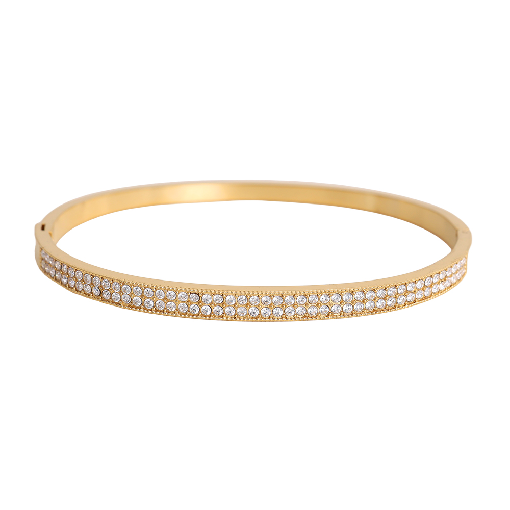 6.5cm Fine zirconia stainless steel bangle 