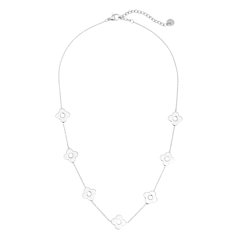 40cm five flower stainless steel necklace  