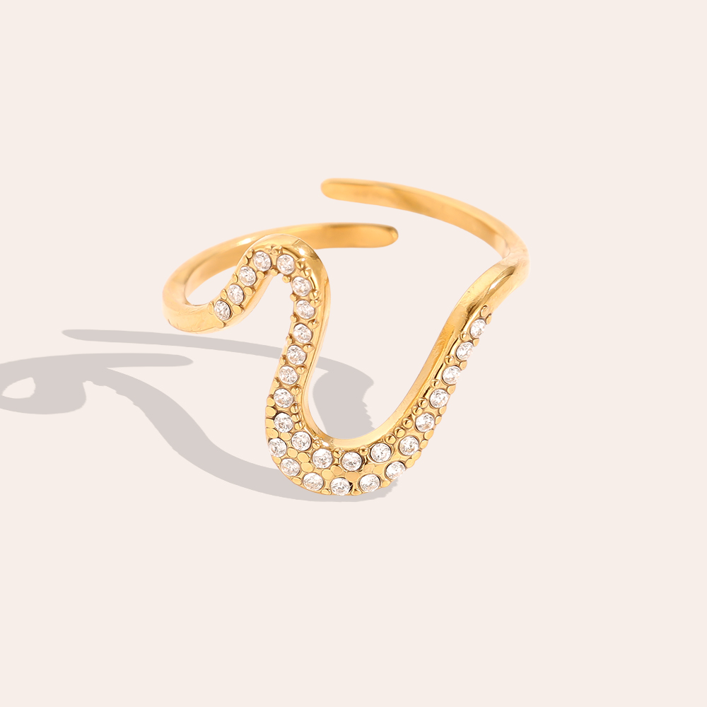 S Diamond stainless steel ring    