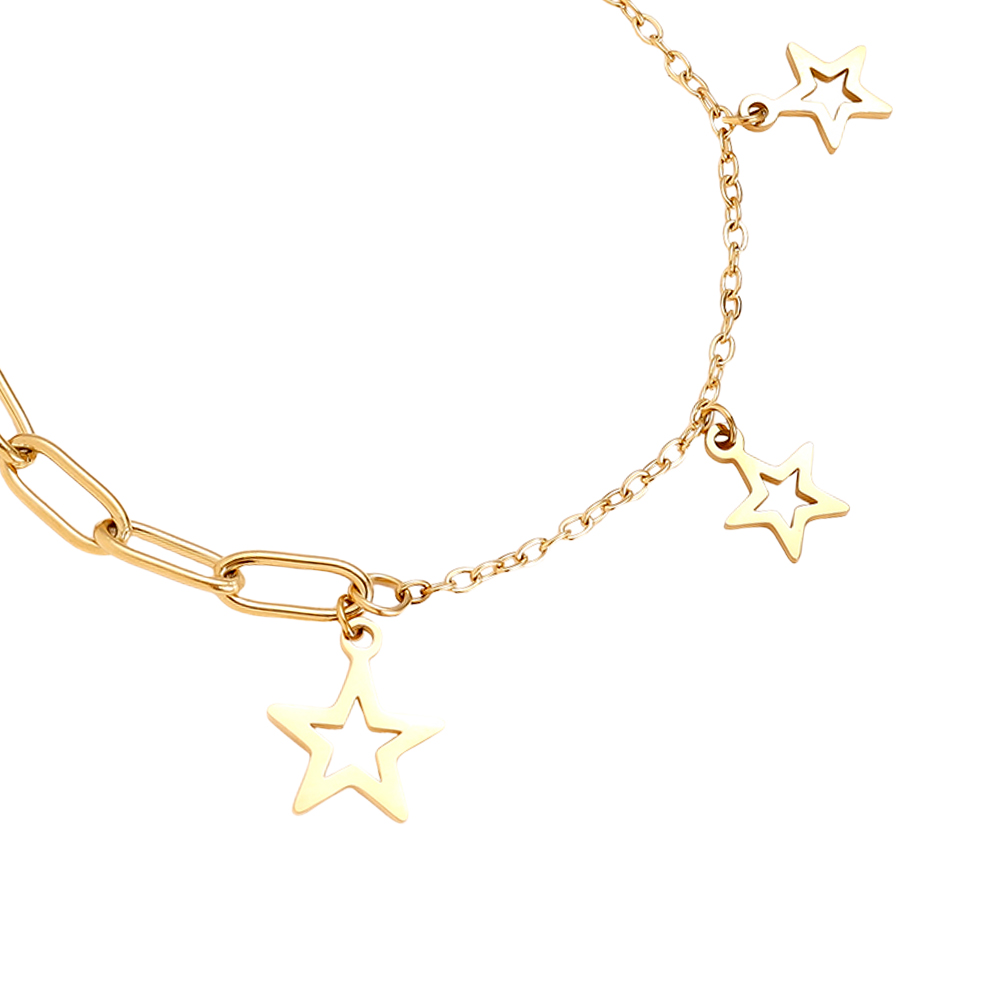 Stainless steel bracelet 16cm Hollow Stars