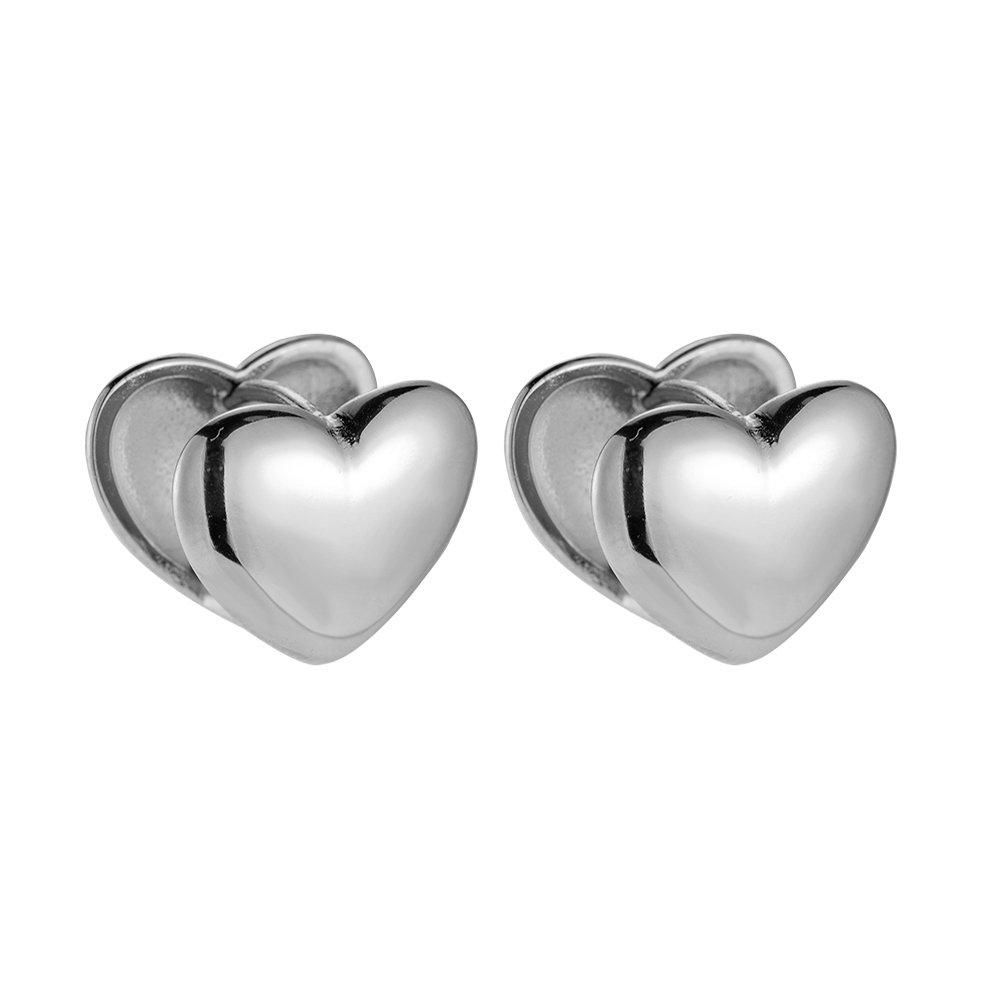 Stainless steel earrings Double Layer Heart