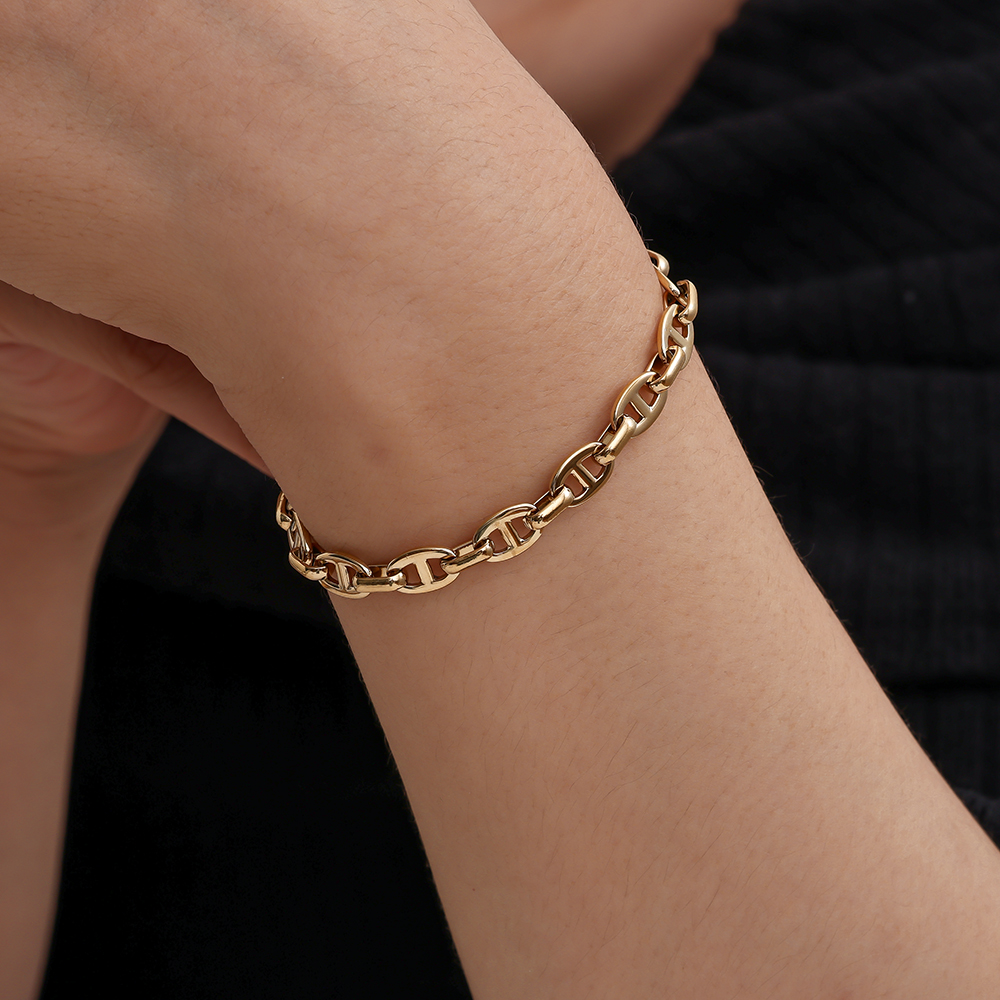 17cm Pig Nose Chain stainless steel bracelet    