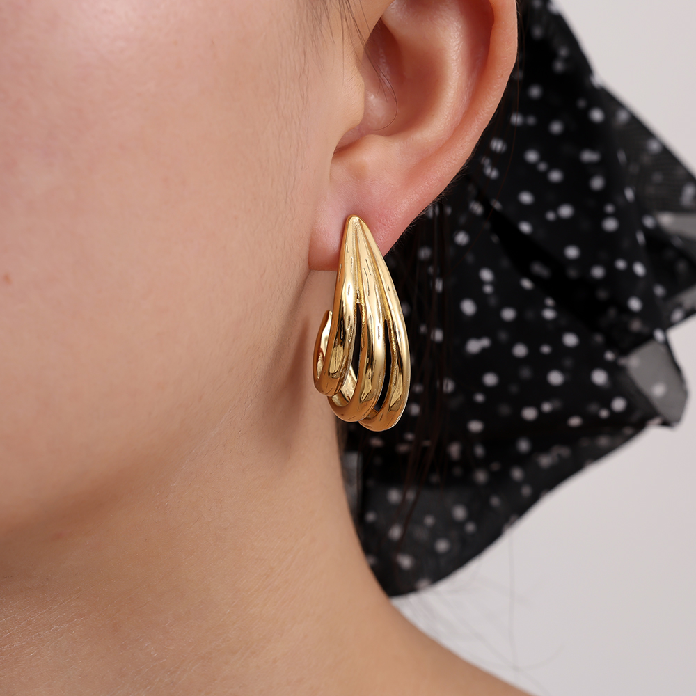 1.3*3cm Drop Feeling stainless steel earrings        