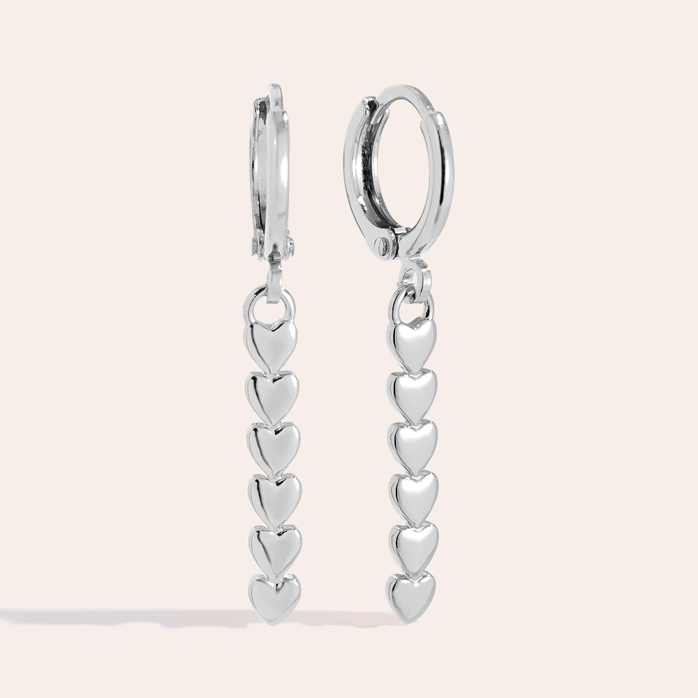 36mm Heart Chain Gold-plated Earrings        