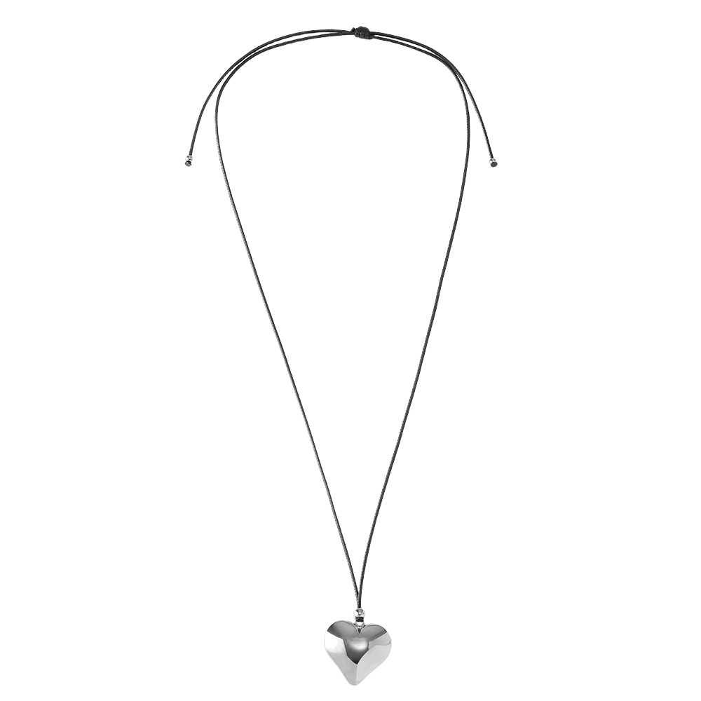 90cm heart stainless steel pendant necklace