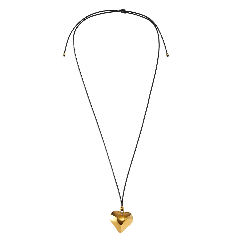 90cm heart stainless steel pendant necklace
