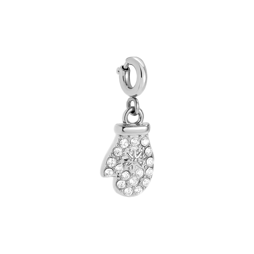 1.5cm Spring Clasp Diamond Mitten Stainless Steel Pendant 