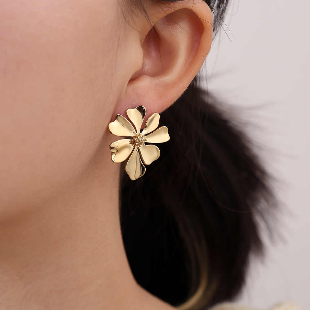24*27mm Beautiful flower stainless steel earrings  