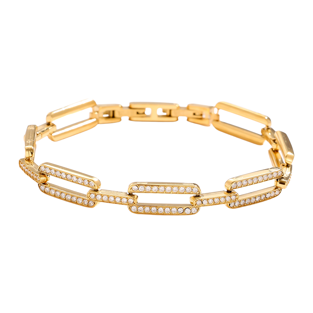 18cm Diamond Long Cube stainless steel bracelet    