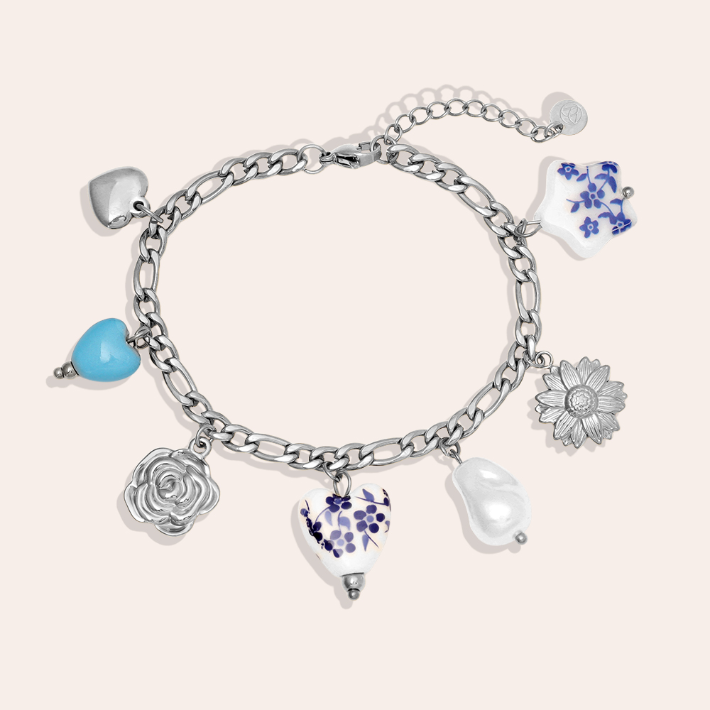17cm Fancy Charms stainless steel bracelet  
