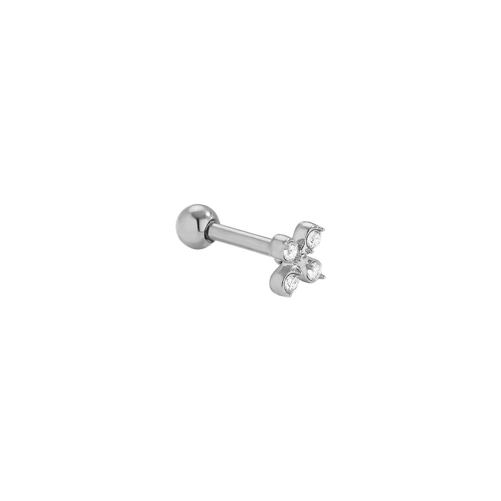 4mm Mini Cross Diamond Stainless Steel Piercing     
