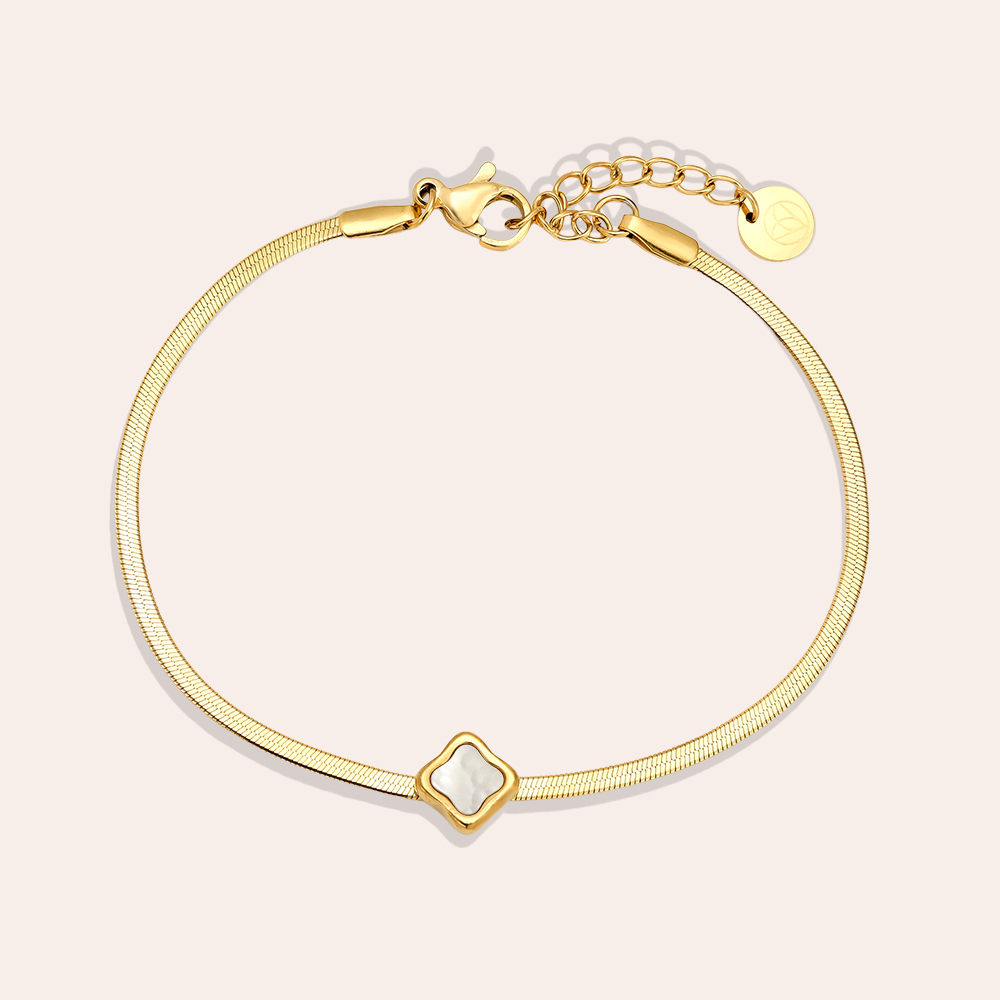 17cm Shell Flower stainless steel bracelet     