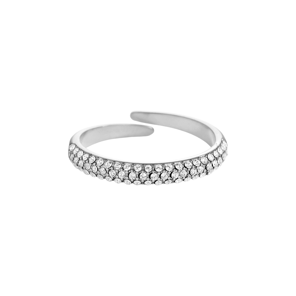 Nice Half Diamond stainless steel ring    