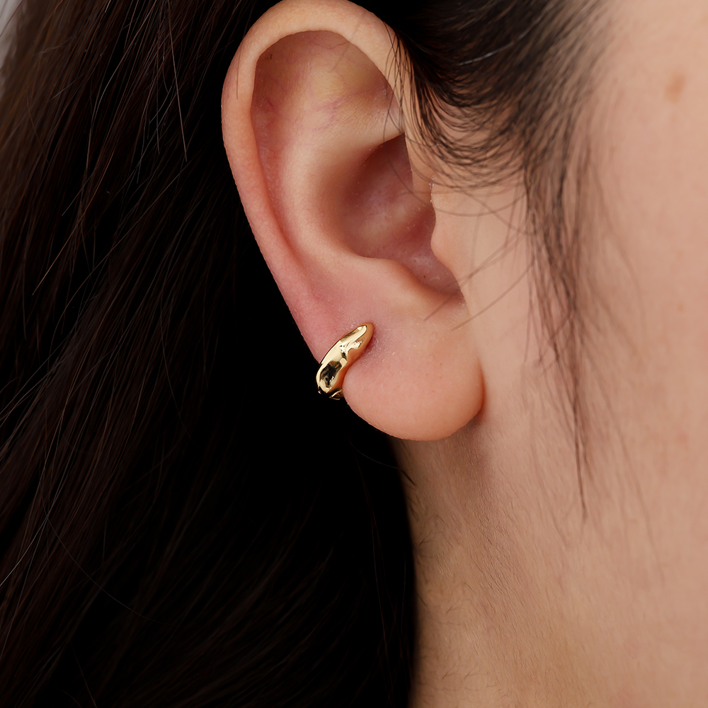Gold-plated earrings 0.9cm Like Cycle
