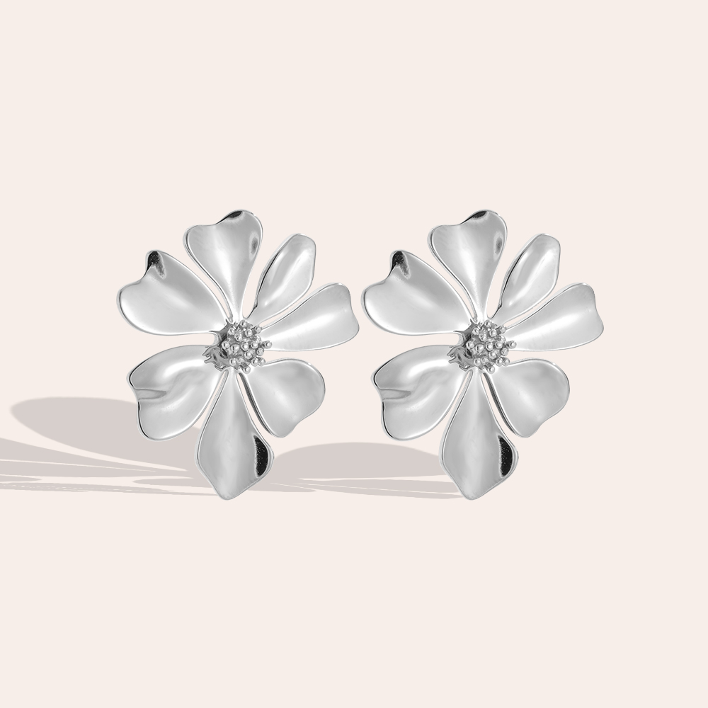 24*27mm Beautiful flower stainless steel earrings  