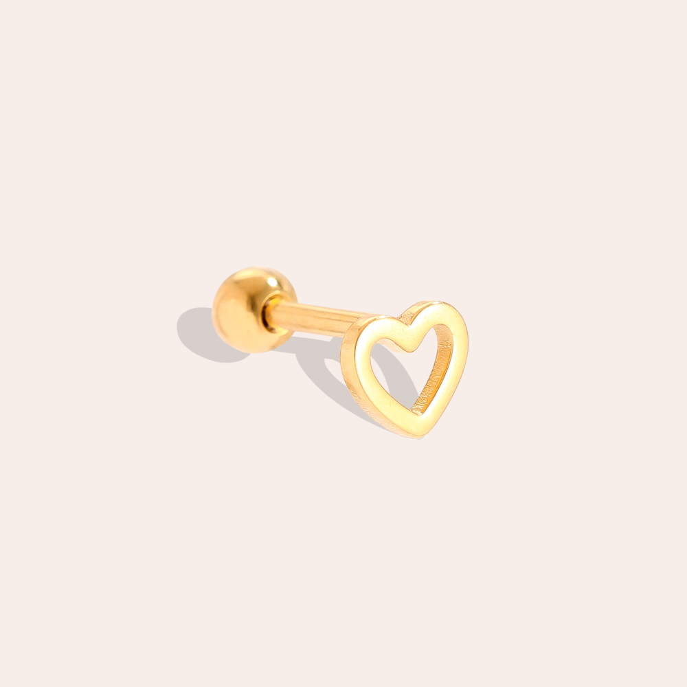 5mm mini hollow heart stainless steel piercing     