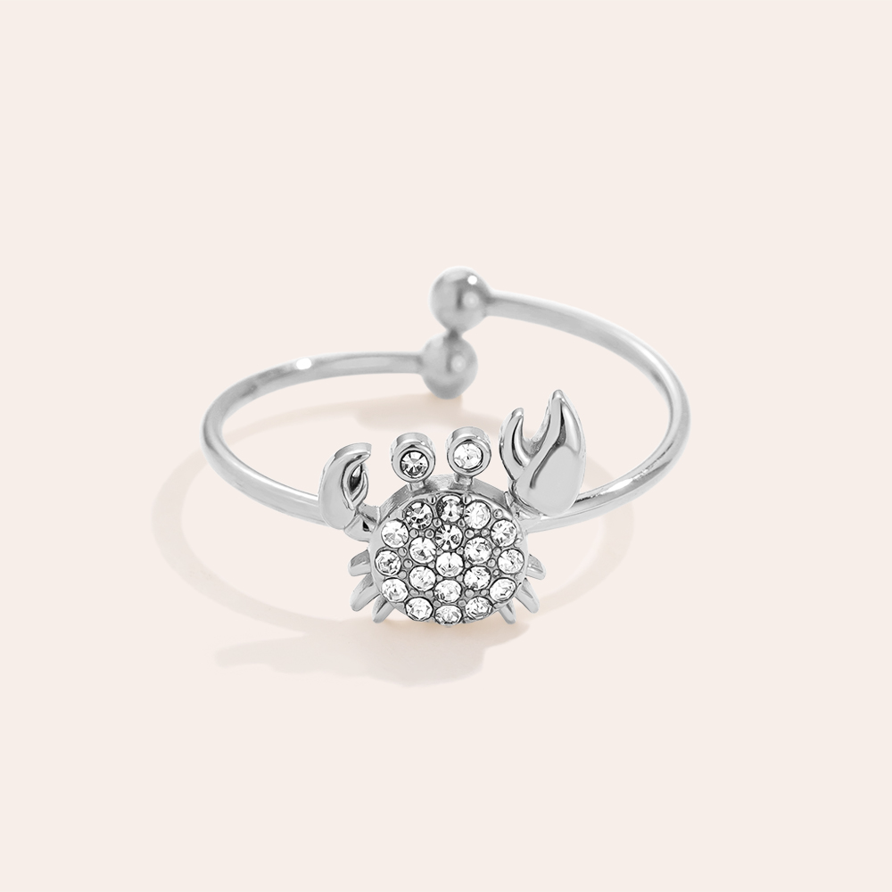 Diamond Crab stainless steel ring    