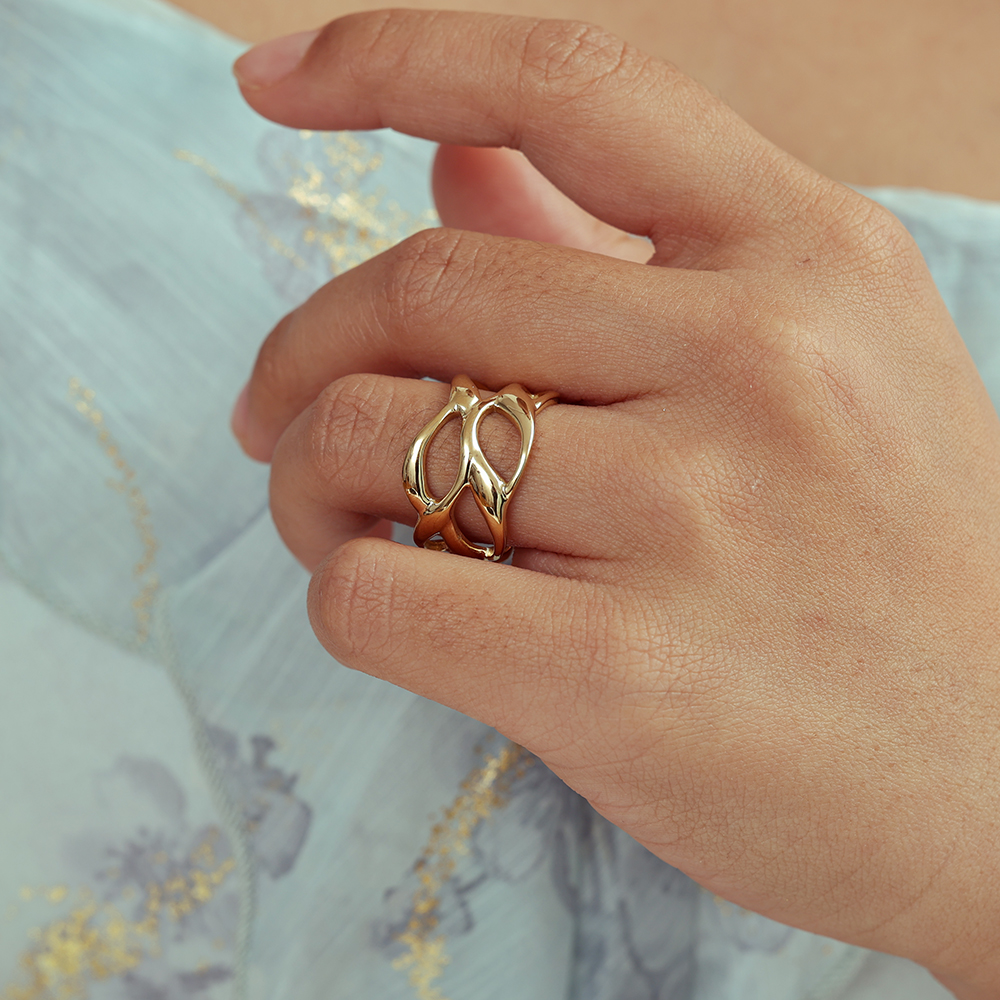 Adjustable loose mesh stainless steel ring    