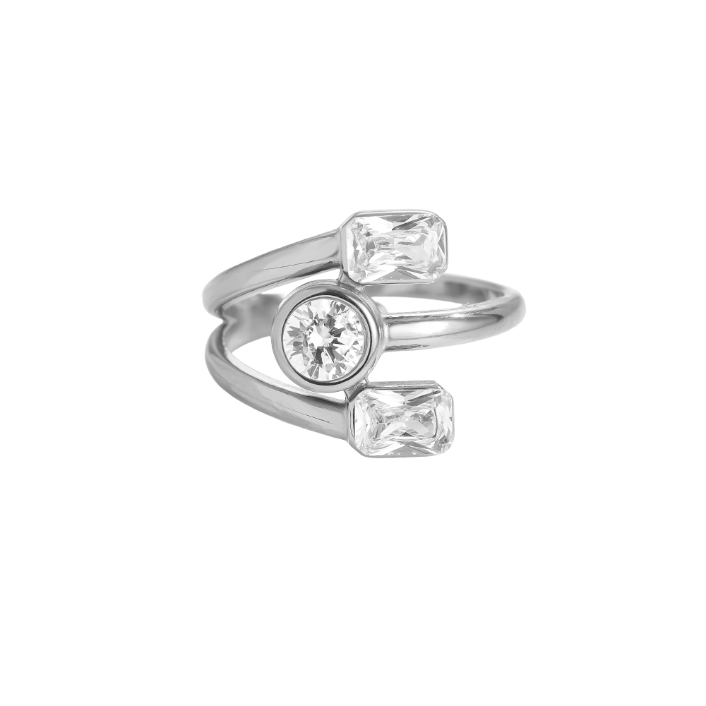 Some Diamonds stainless steel ring   