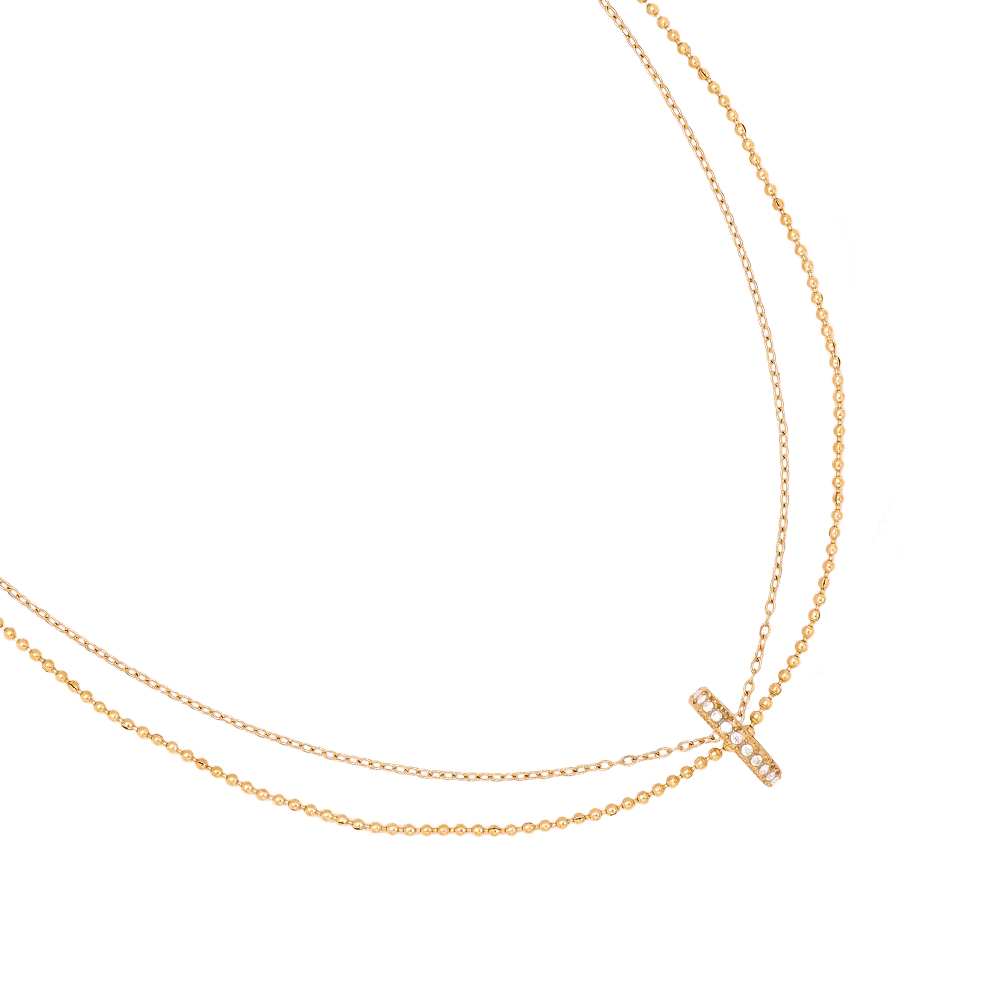 40cm Mini Diamond Ring Stainless Steel Necklace  