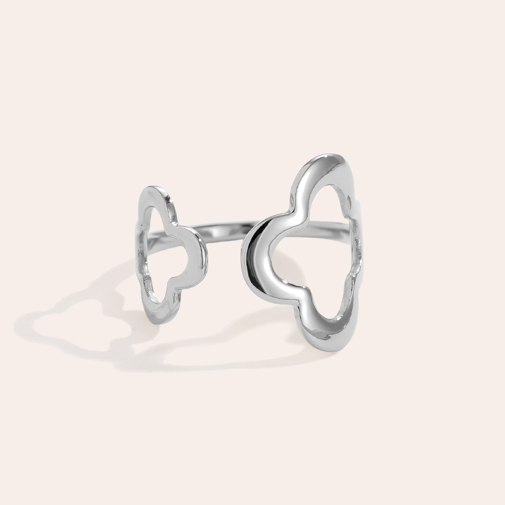 Two Clover stainless steel ring    