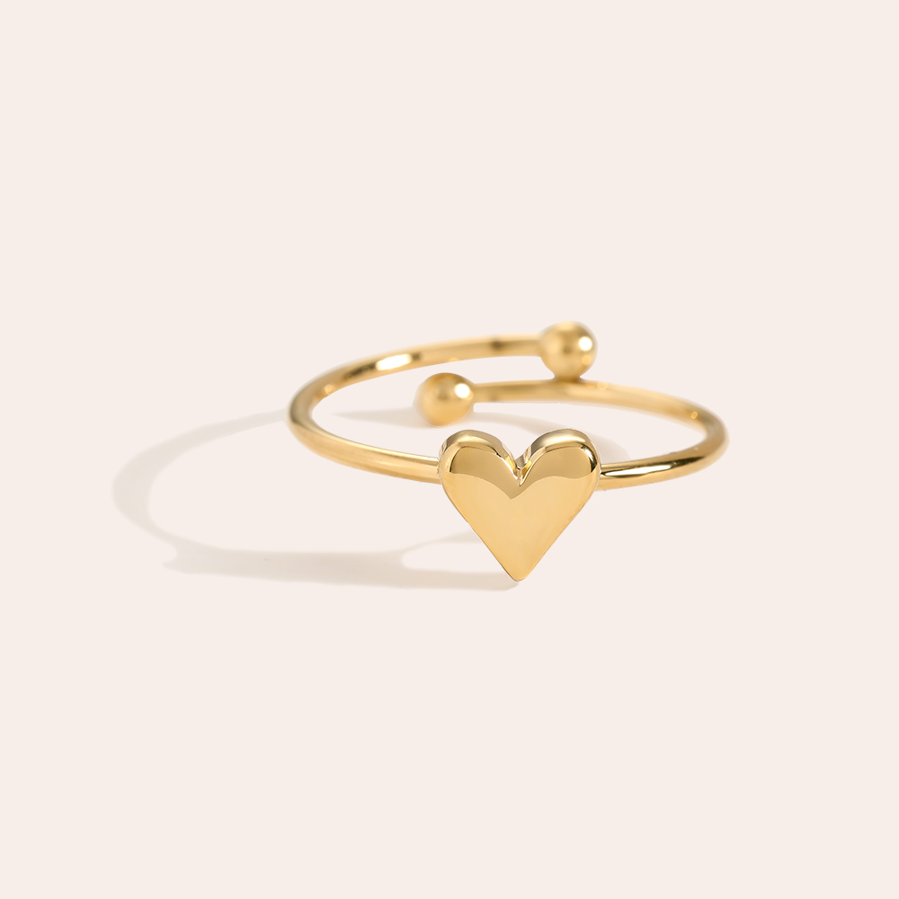 Stainless steel ring Simple Heart