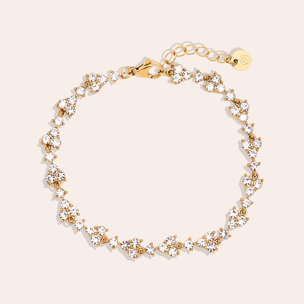 17cm Diamond Flower Chain stainless steel bracelet     17cm Diamond Flower Chain stainless steel bracelet