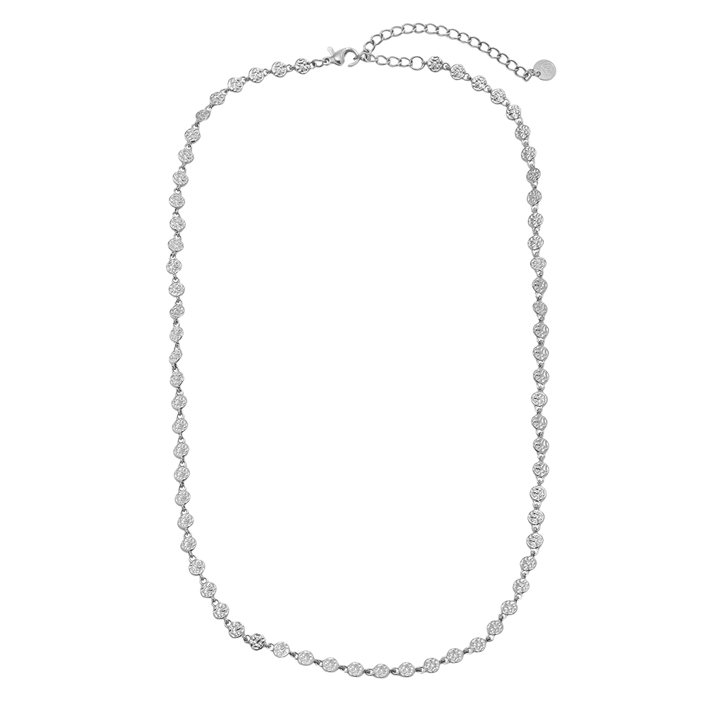 43cm irregular small disc stainless steel necklace    