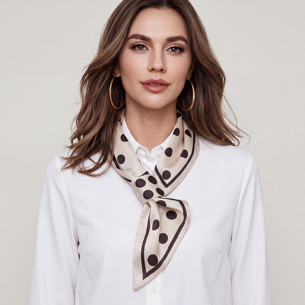 76cm black polka dot scarf 