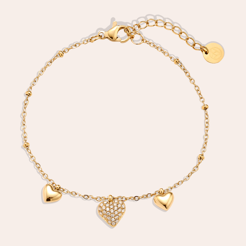 17cm Many Sweet Hearts stainless steel bracelet     