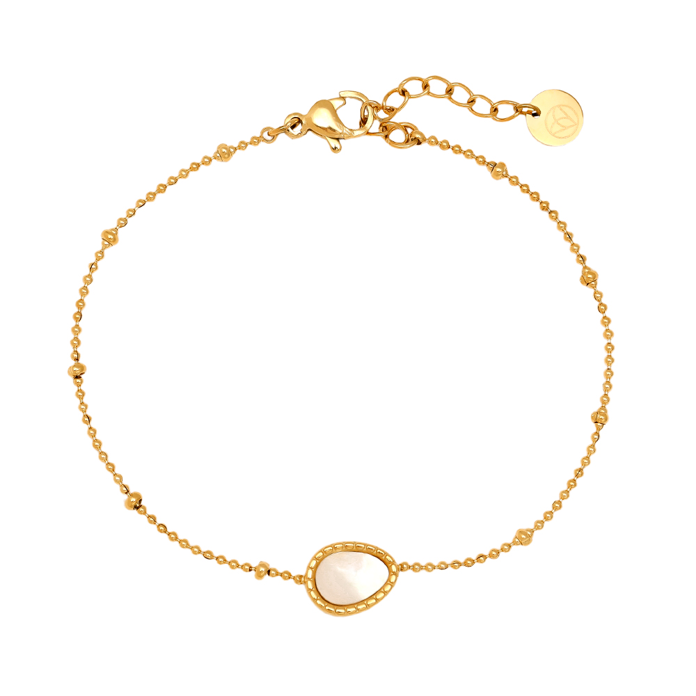 17cm Shell Oval Stainless Steel Bracelet       
