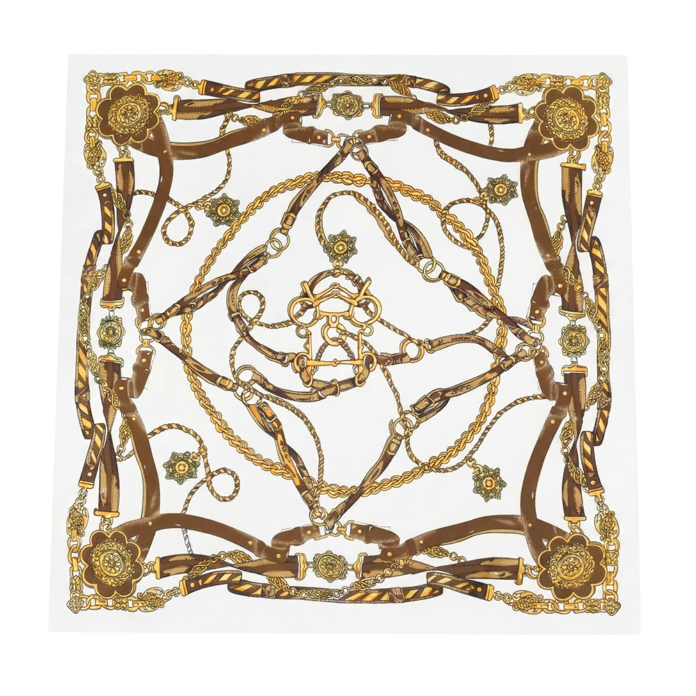 68*68cm Black Brown Baroque Chain Pattern Scarf