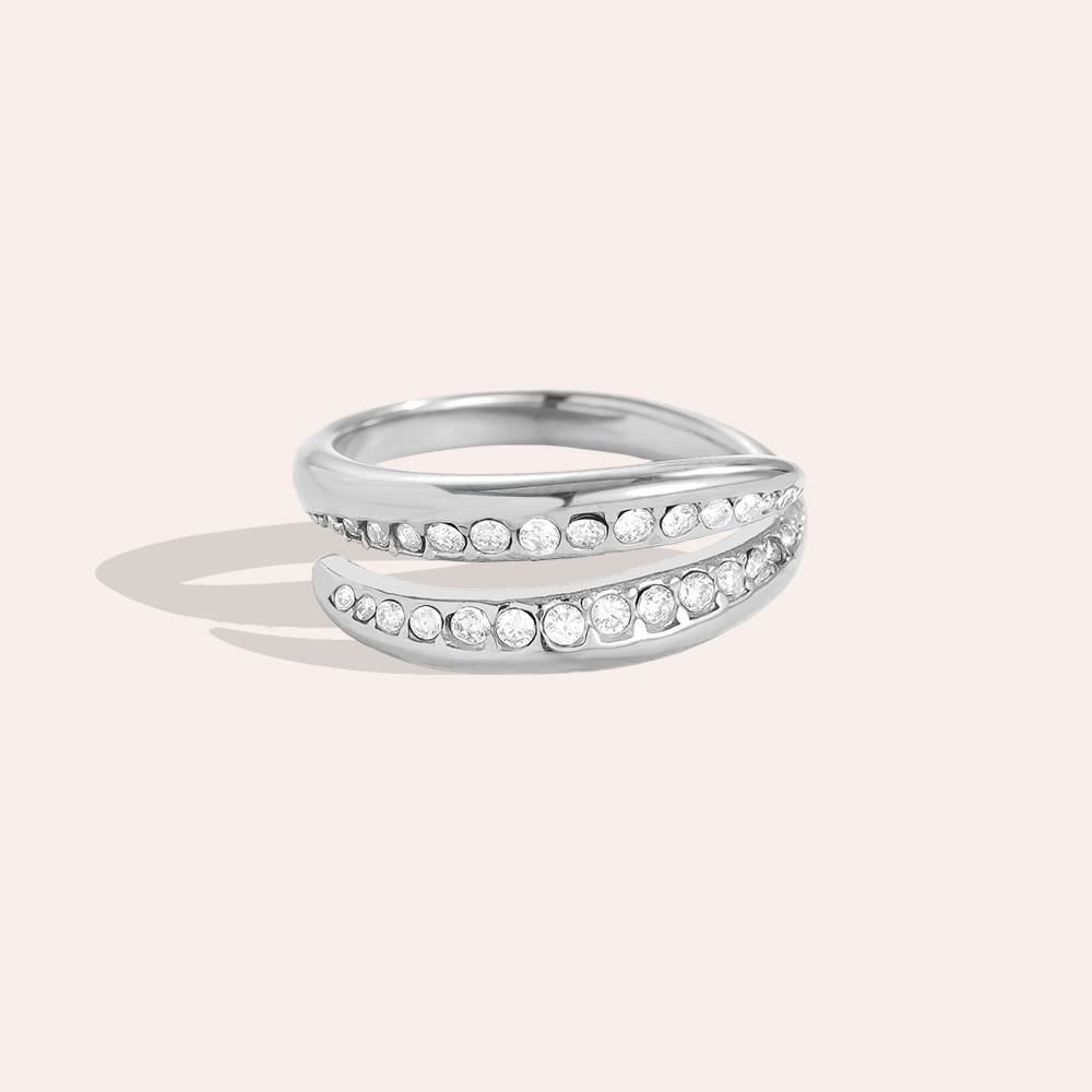 Like Hug Diamond stainless steel ring    