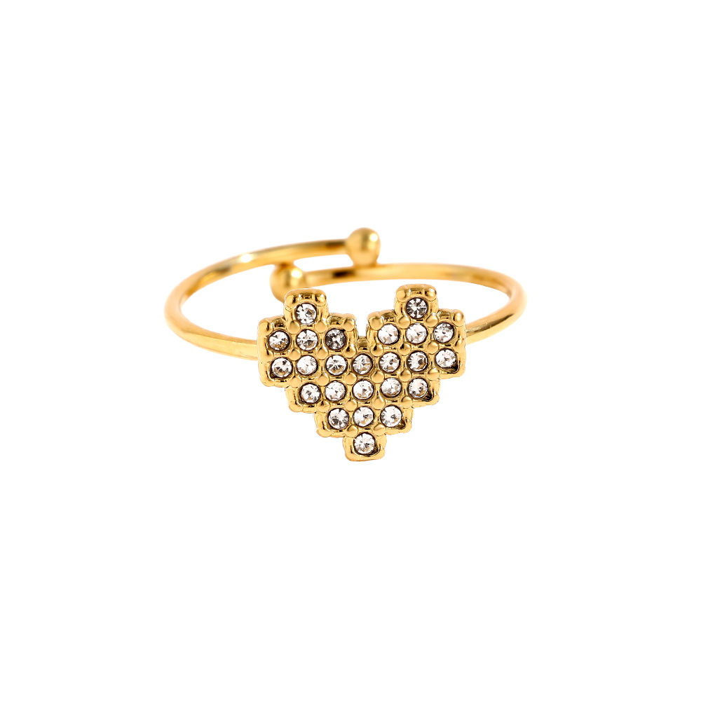 Glory Heart Diamond Stainless Steel Ring