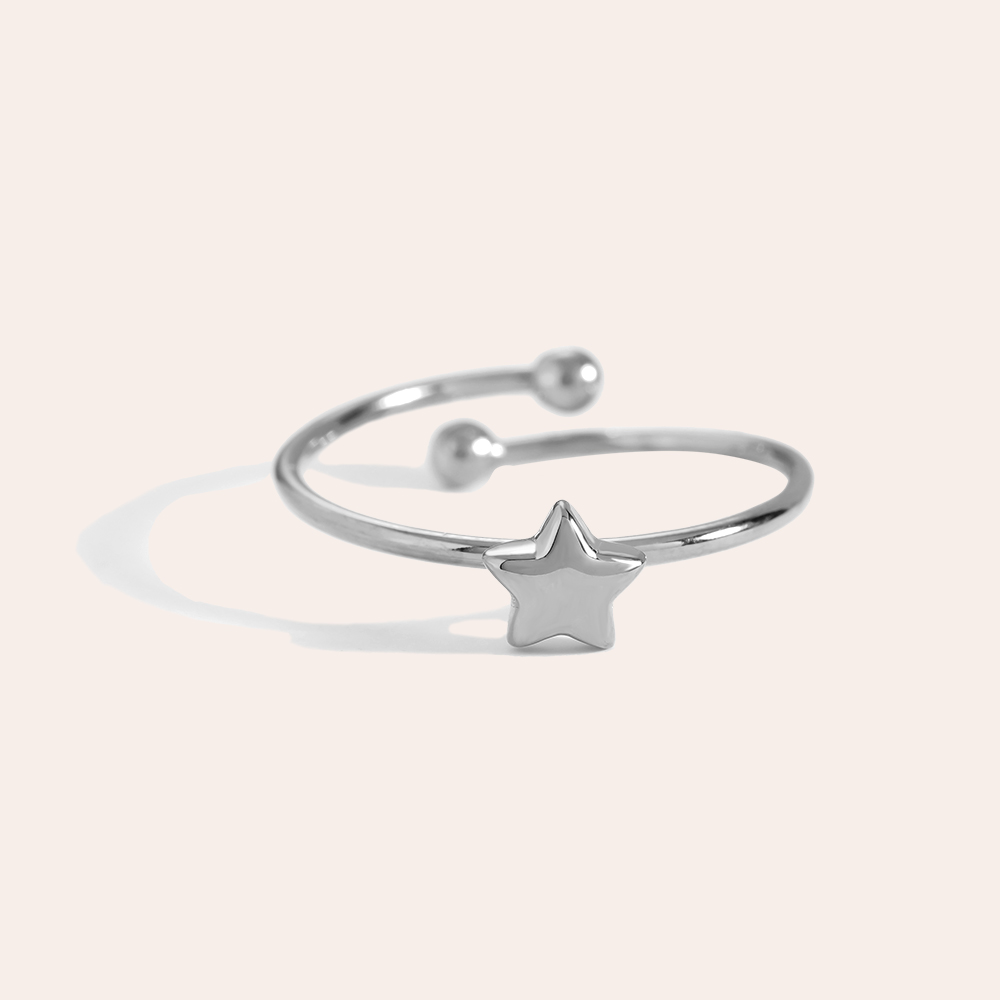 Stainless steel ring Simple Star