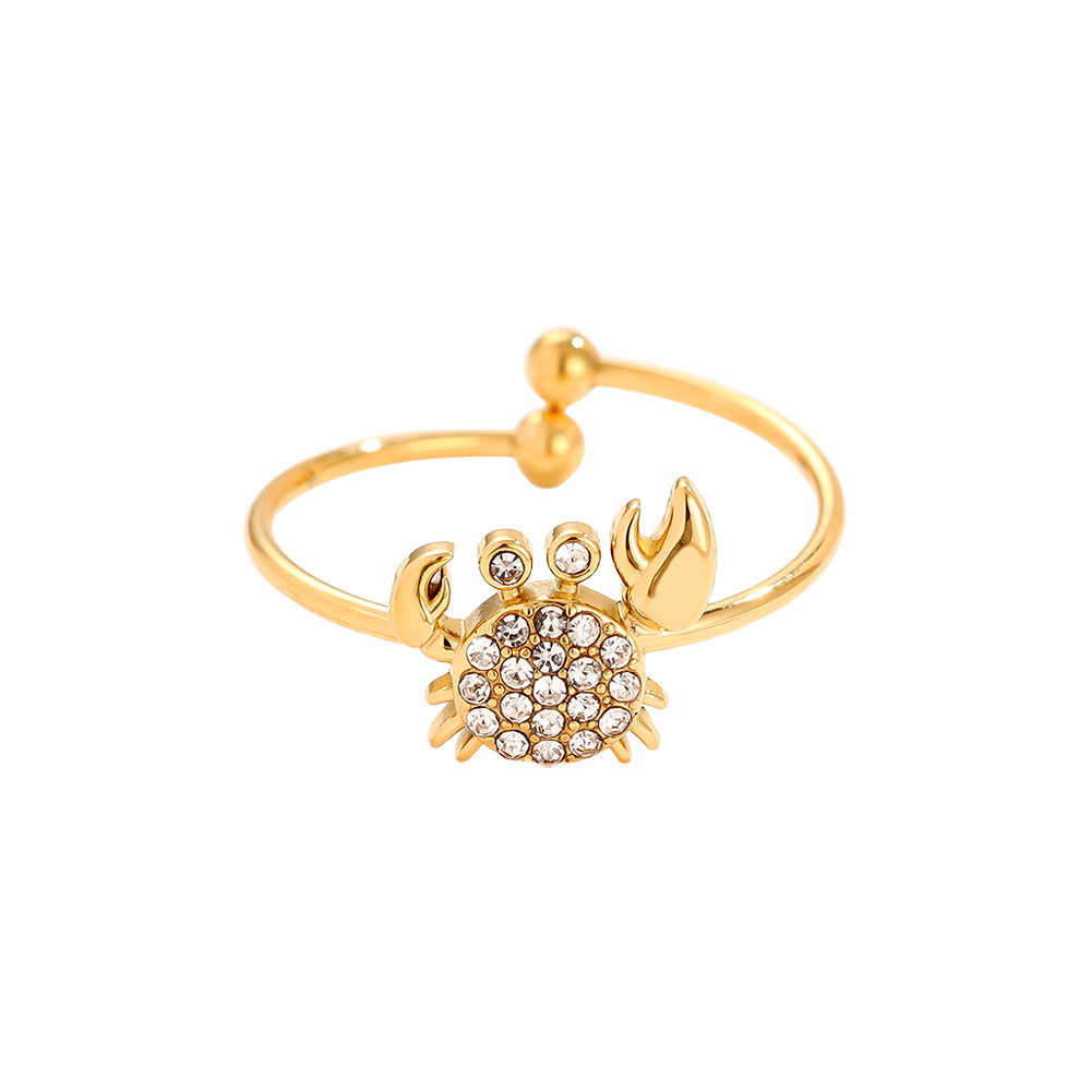 Diamond Crab stainless steel ring    