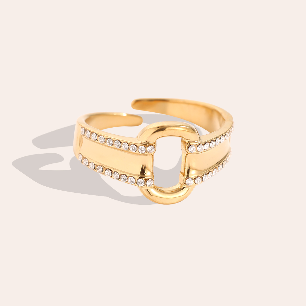 O In Diamond stainless steel ring    