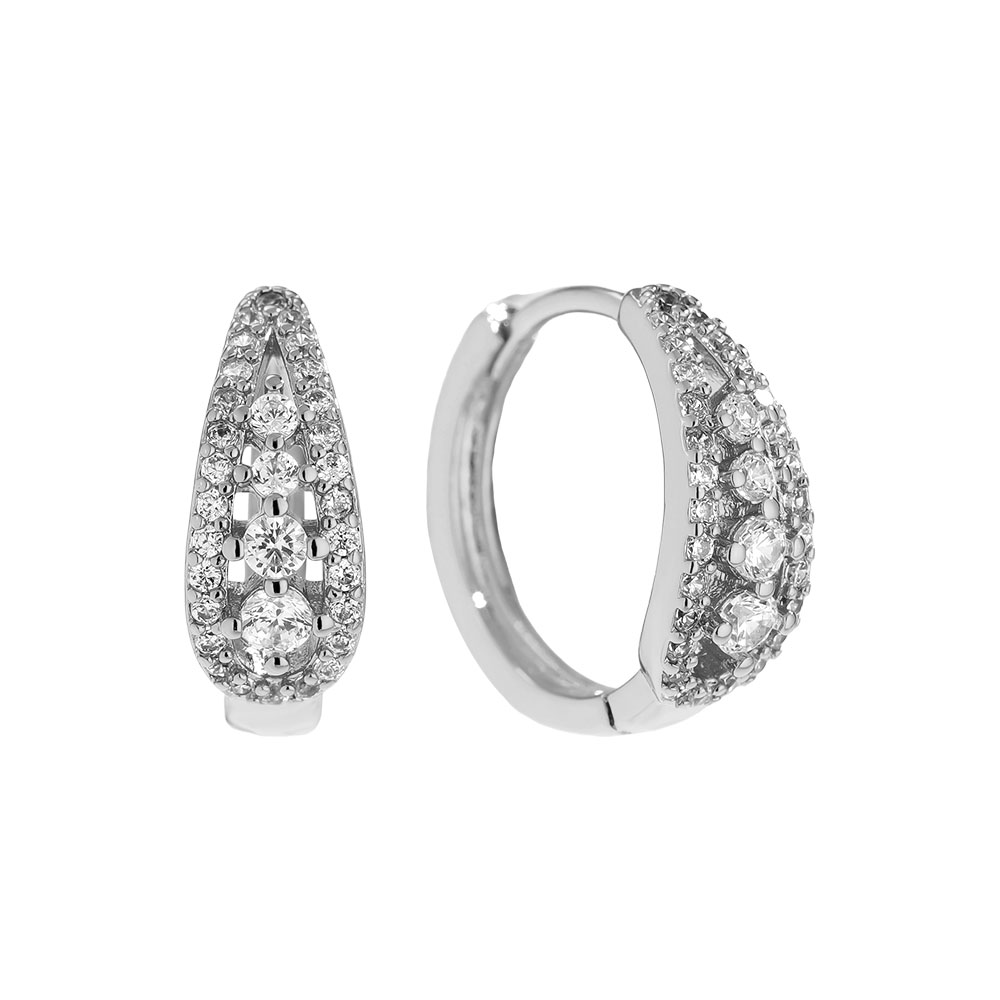 Gold-plated earrings 1.5cm Fine Diamond Hoop